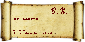 Bud Neszta névjegykártya